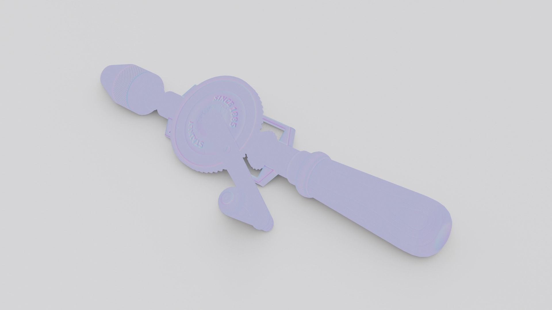 Hand Drill Low-poly 3D model_7