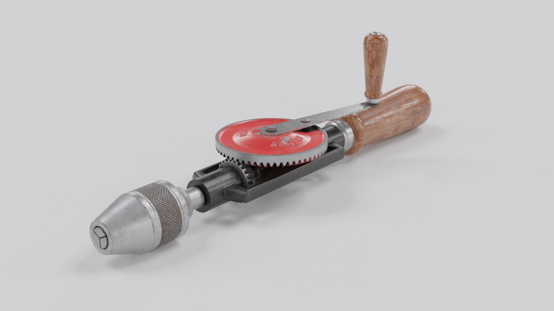 Hand Drill Low-poly 3D model_3