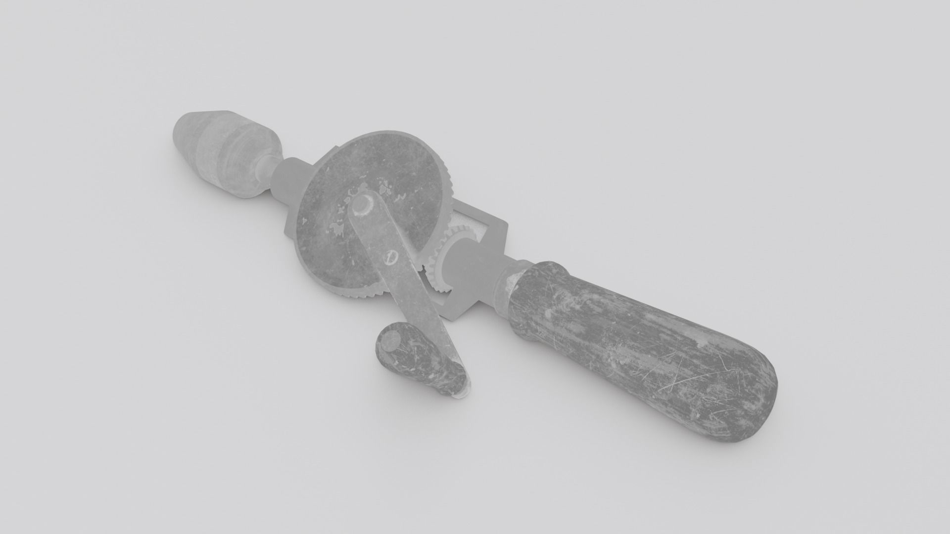 Hand Drill Low-poly 3D model_6