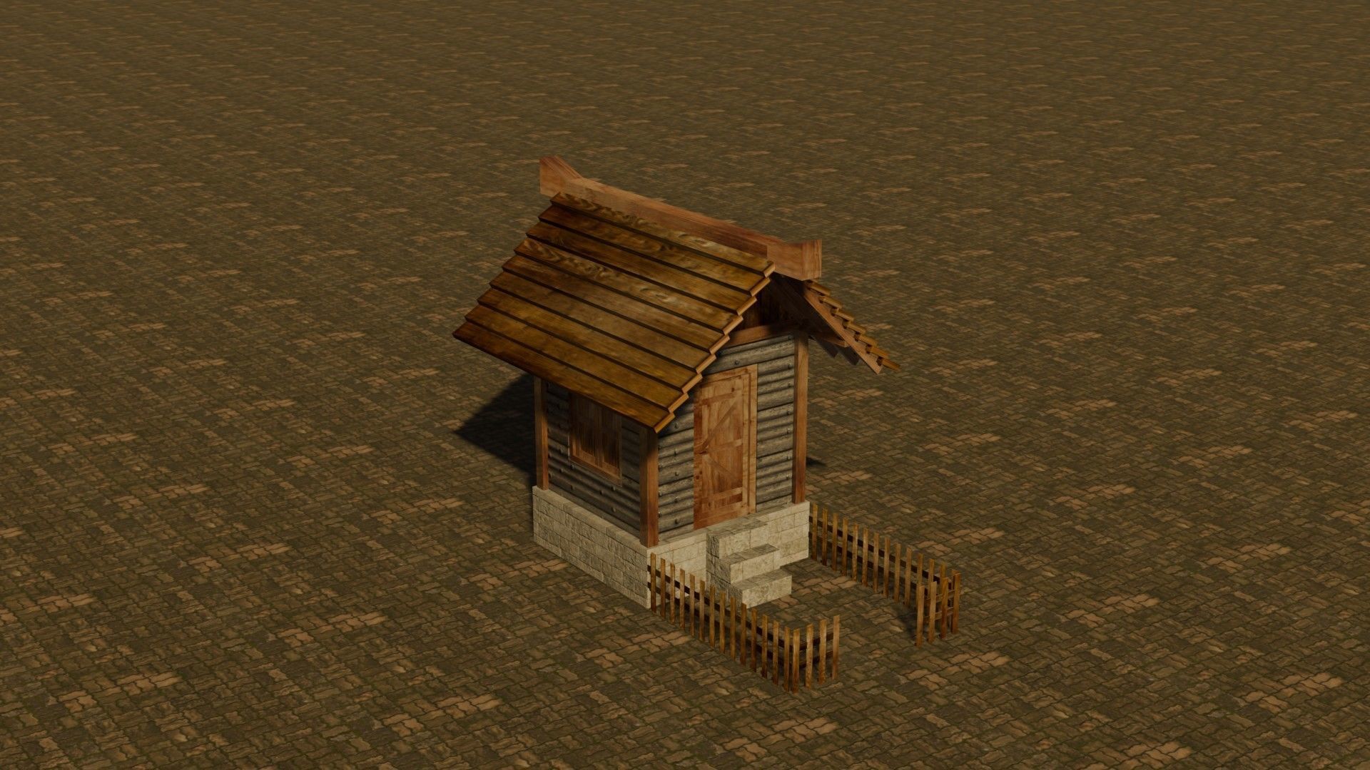 medieval house 15 Free low-poly 3D model_4