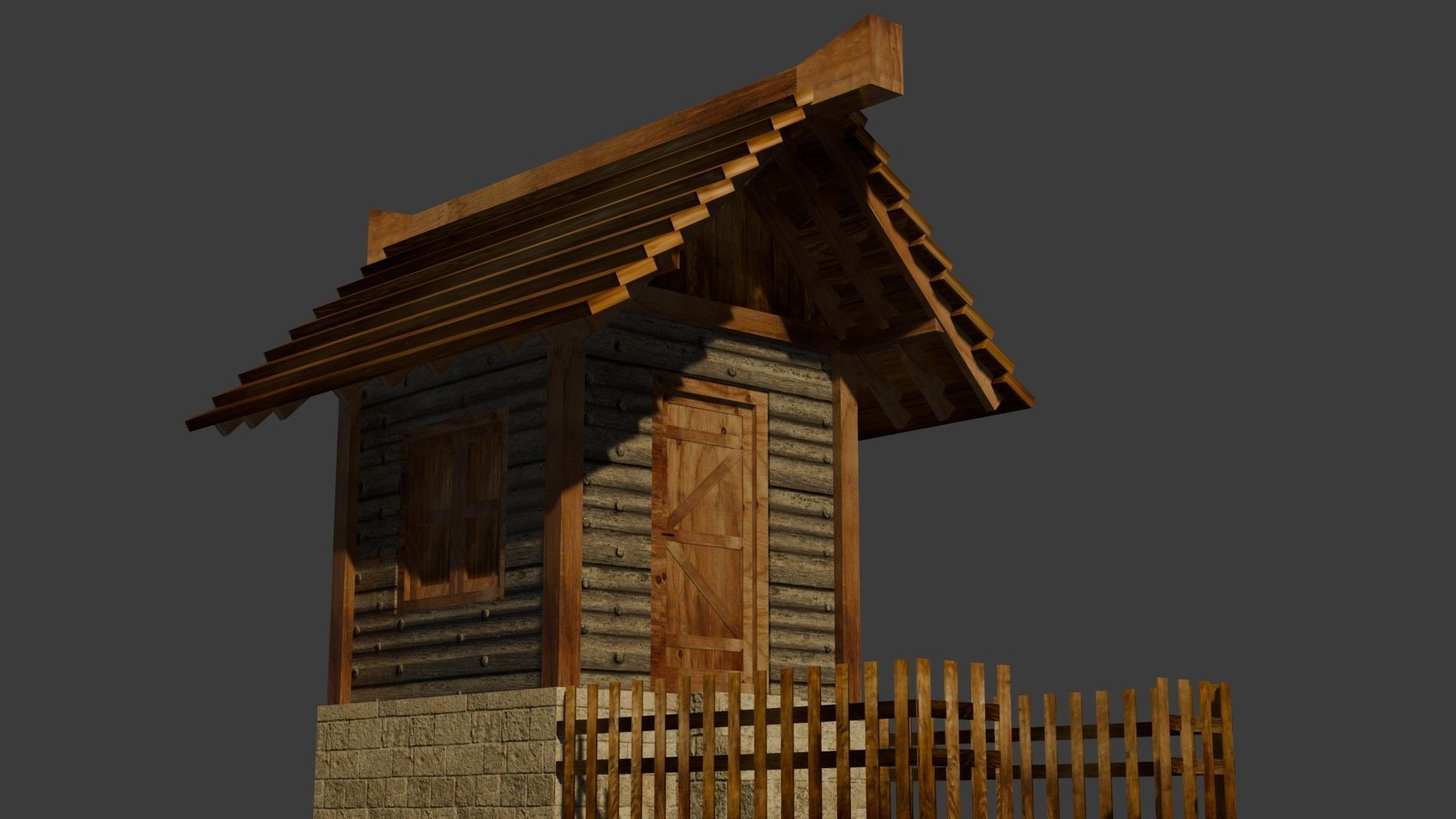 medieval house 15 Free low-poly 3D model_11