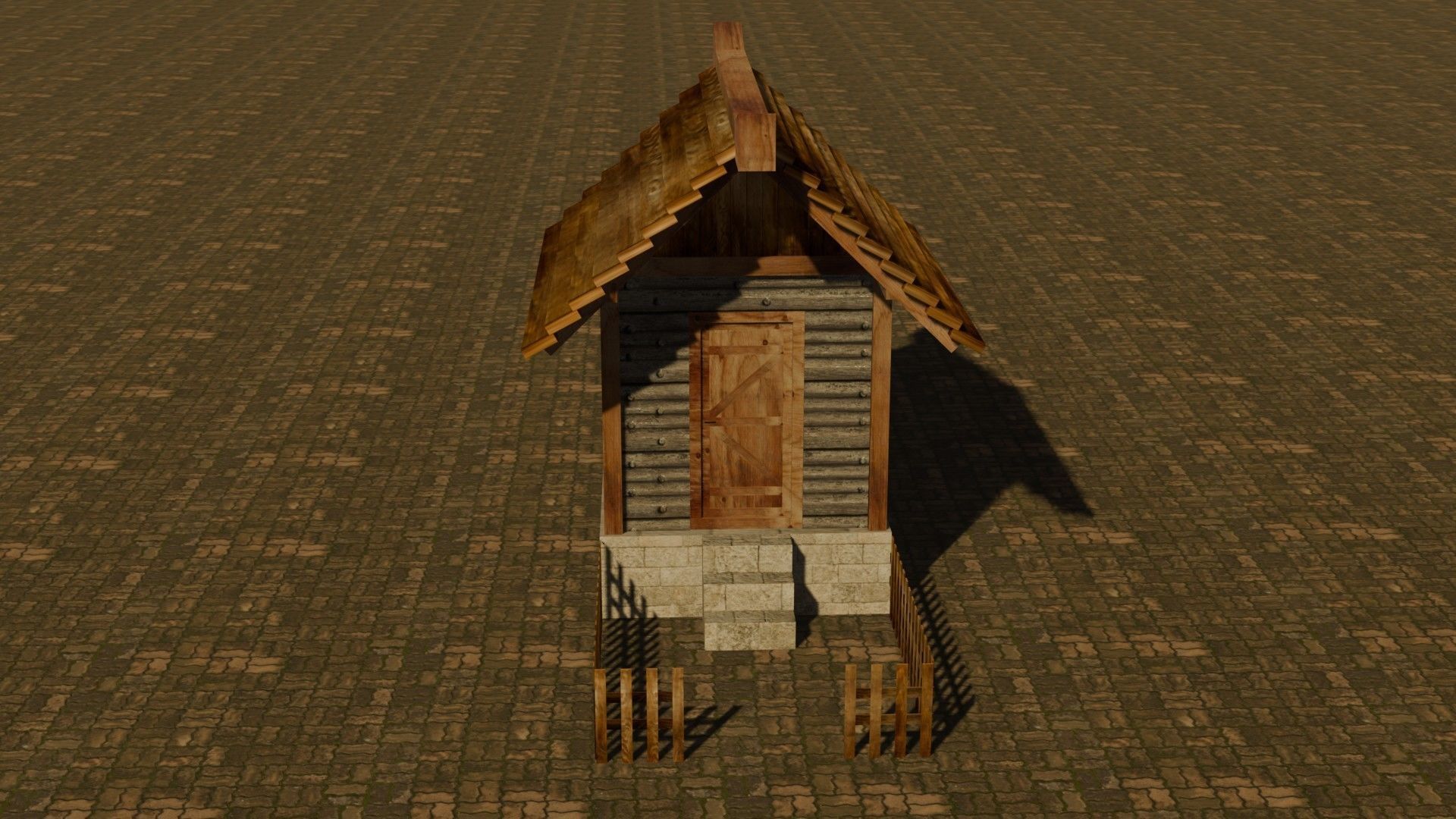 medieval house 15 Free low-poly 3D model_1