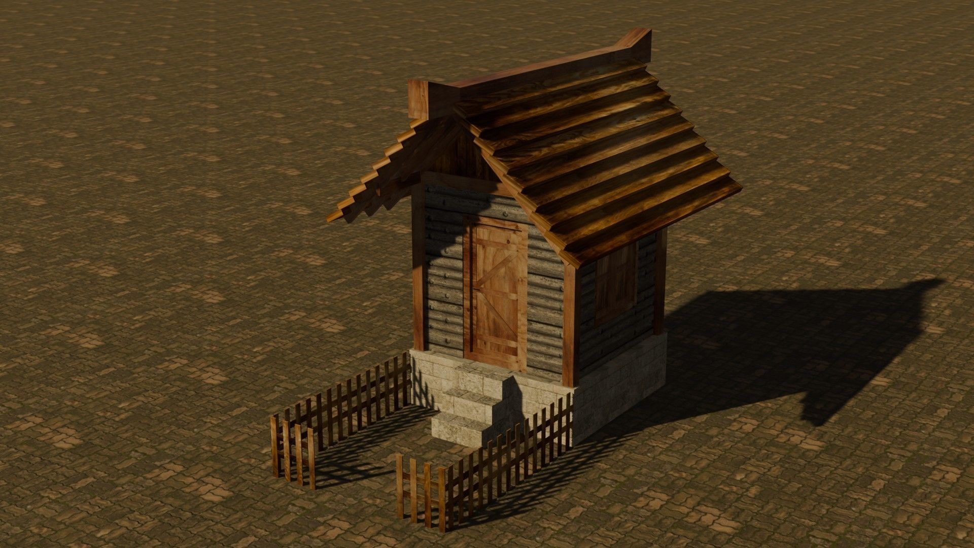 medieval house 15 Free low-poly 3D model_2