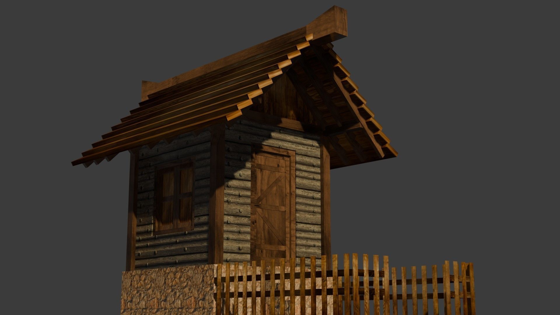 medieval house 12 Free low-poly 3D model_11