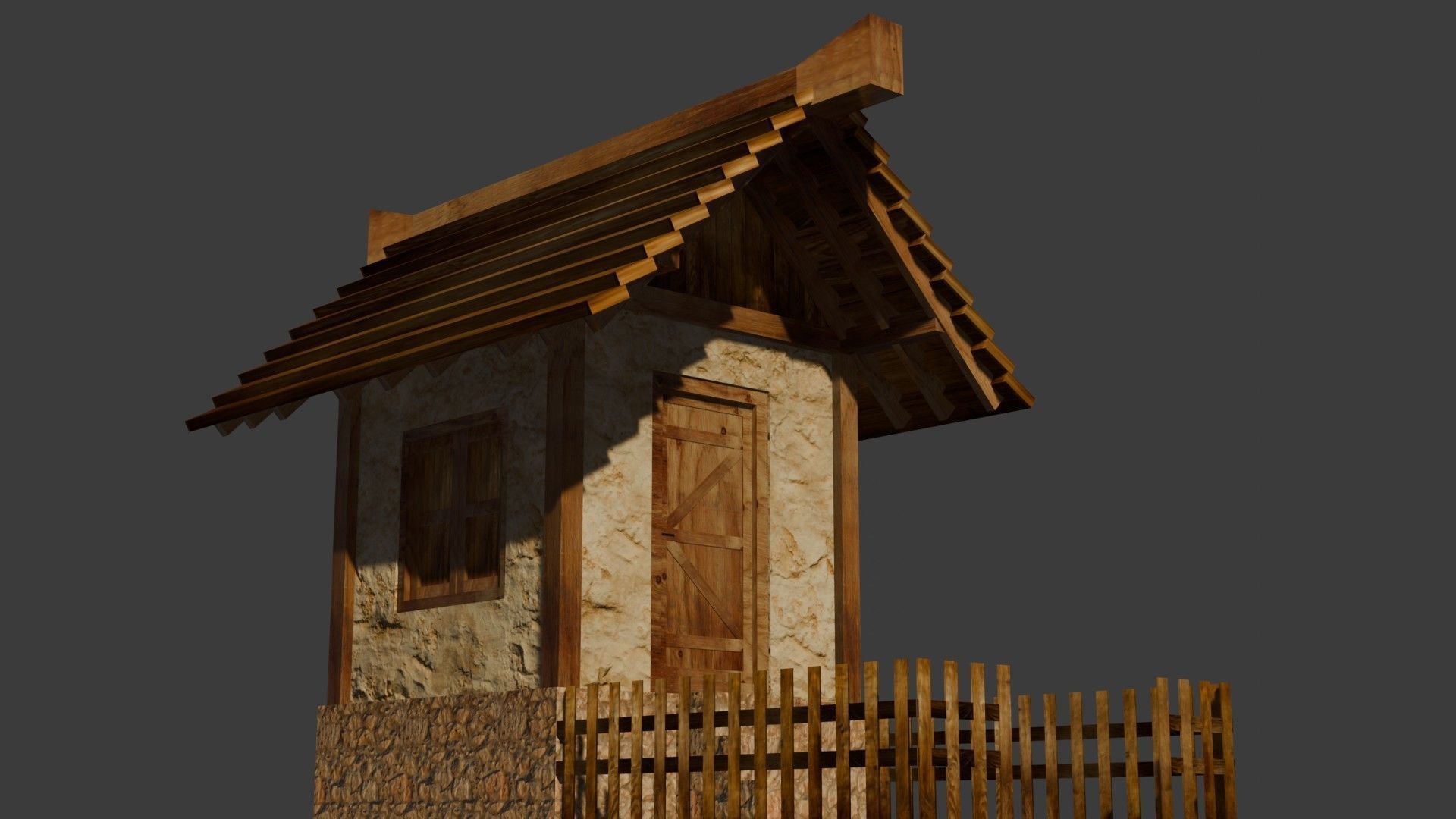 medieval house 11 Free low-poly 3D model_11
