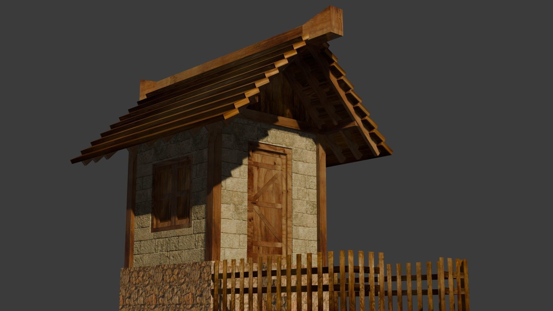 medieval house 10 Free low-poly 3D model_11
