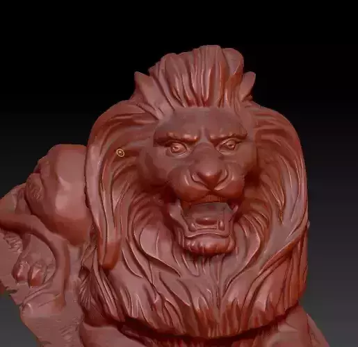 Exquisite Pair of Lion Sculptures