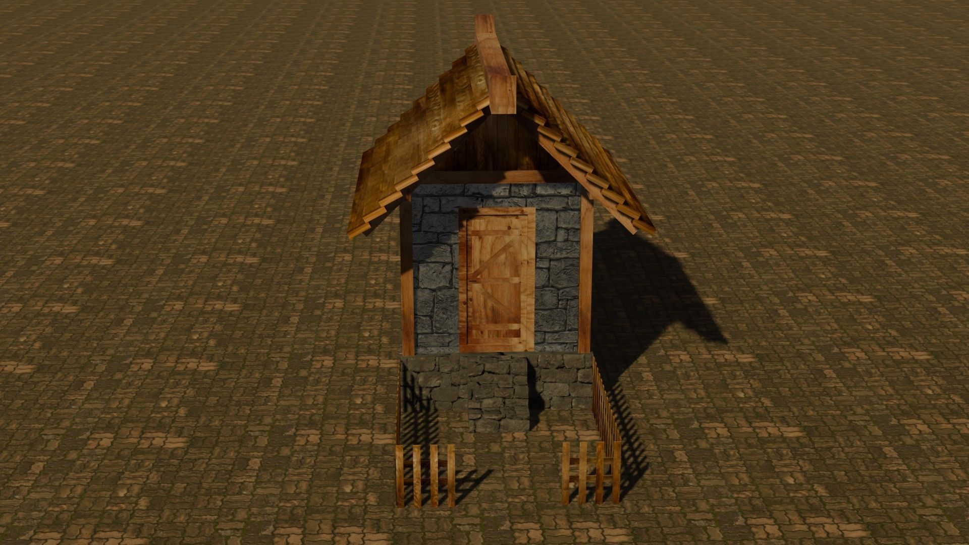 Medieval house Free low-poly 3D model_3