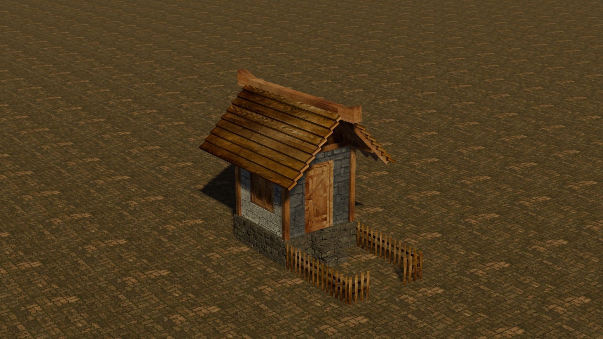 Medieval house Free low-poly 3D model_6