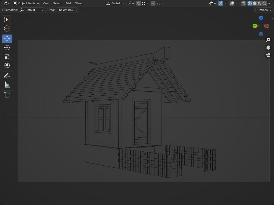 Medieval house Free low-poly 3D model_2