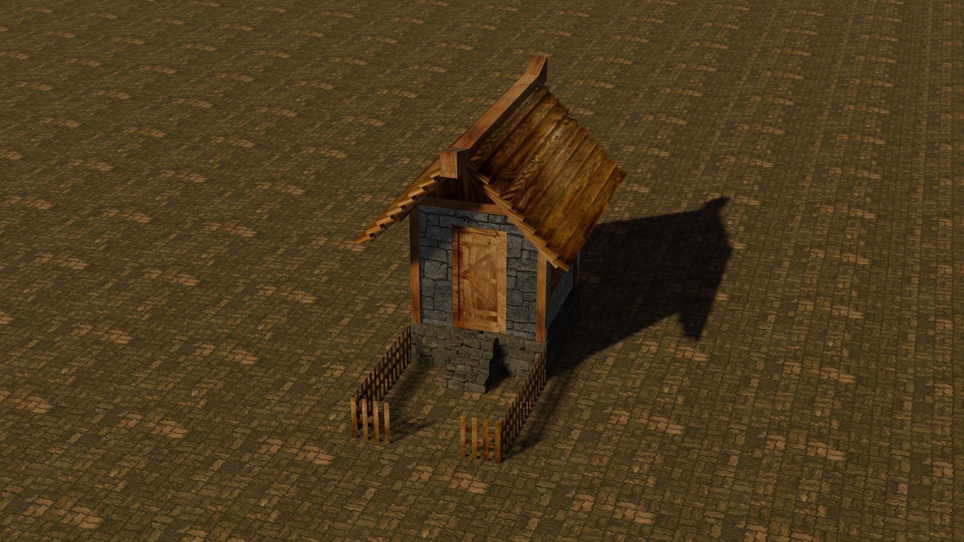 Medieval house Free low-poly 3D model_5