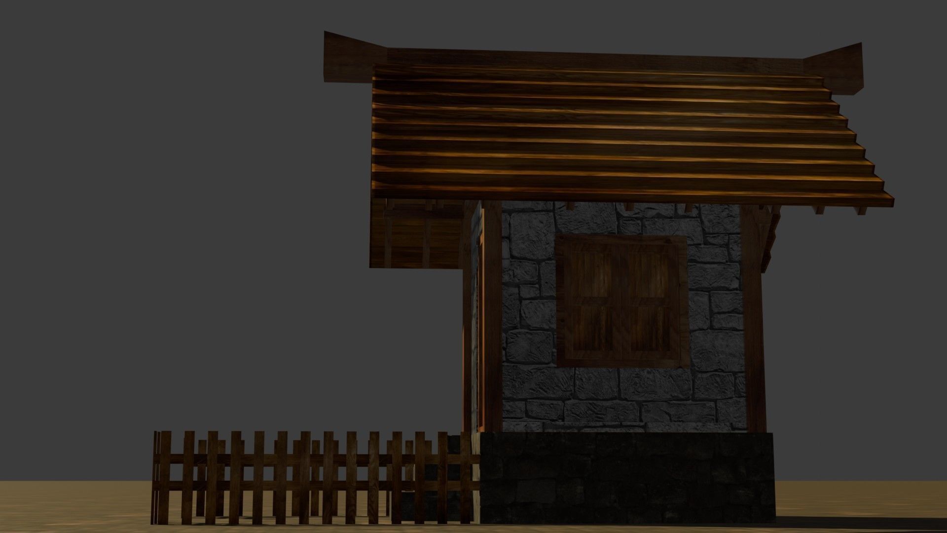 Medieval house Free low-poly 3D model_14