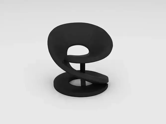 Sculptural Spiral Leather Lounge Chair