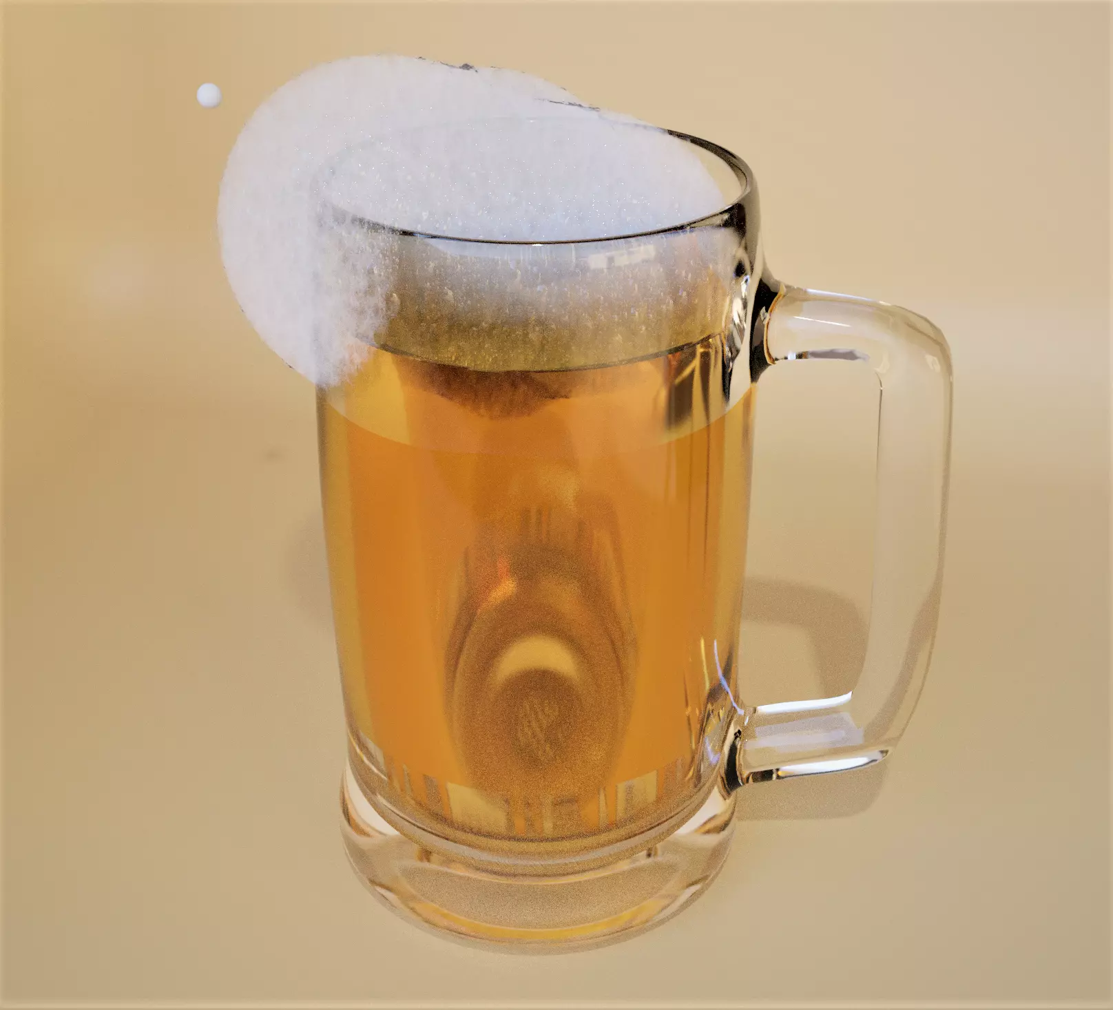 Beer glass beer and with bubbles Low-poly 3D model