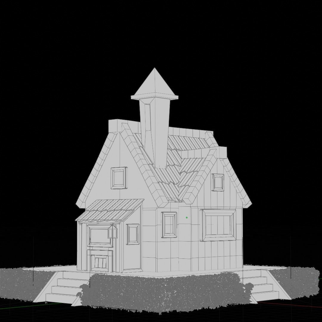 Stylized House Low-poly 3D model_3