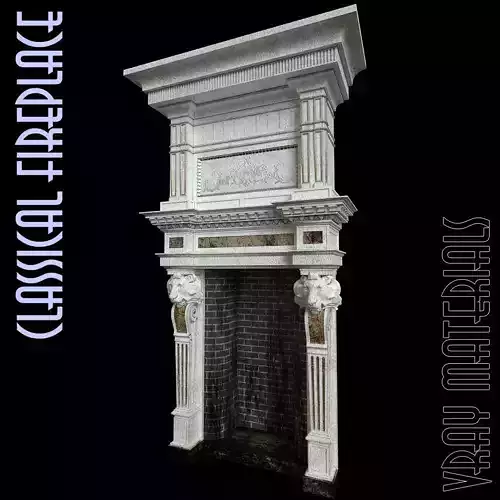 Fireplace classical 3D model