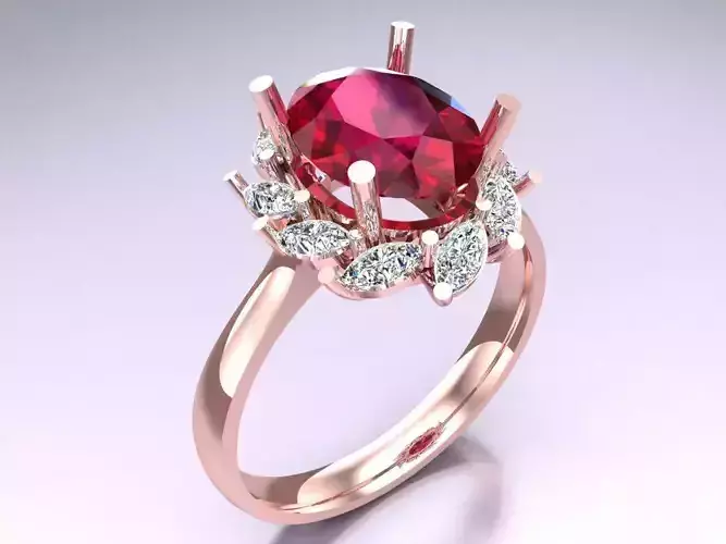 Oval stone ring - Womens  Rings - N228942