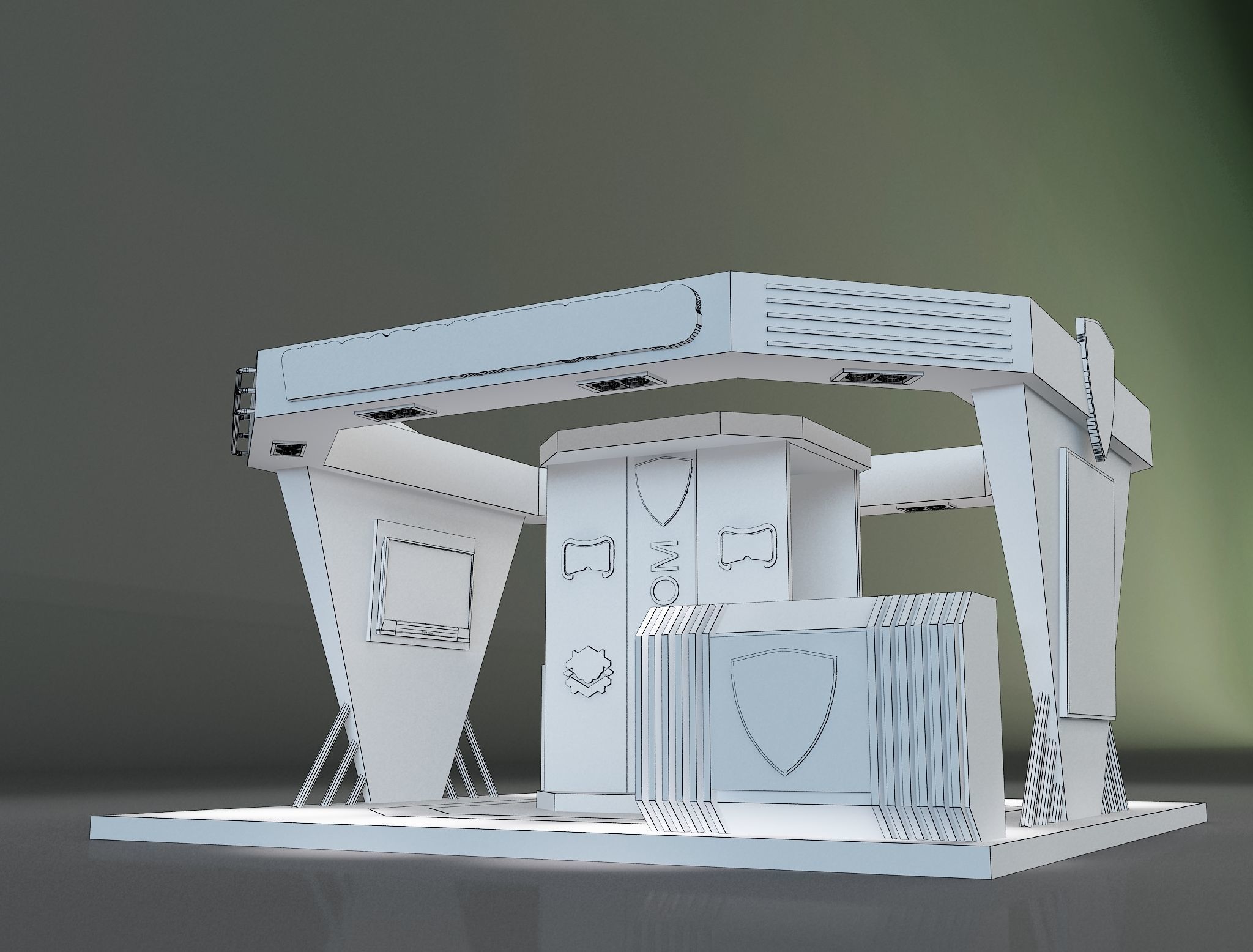  Booth Exhibition Stand a664b 3D model_13