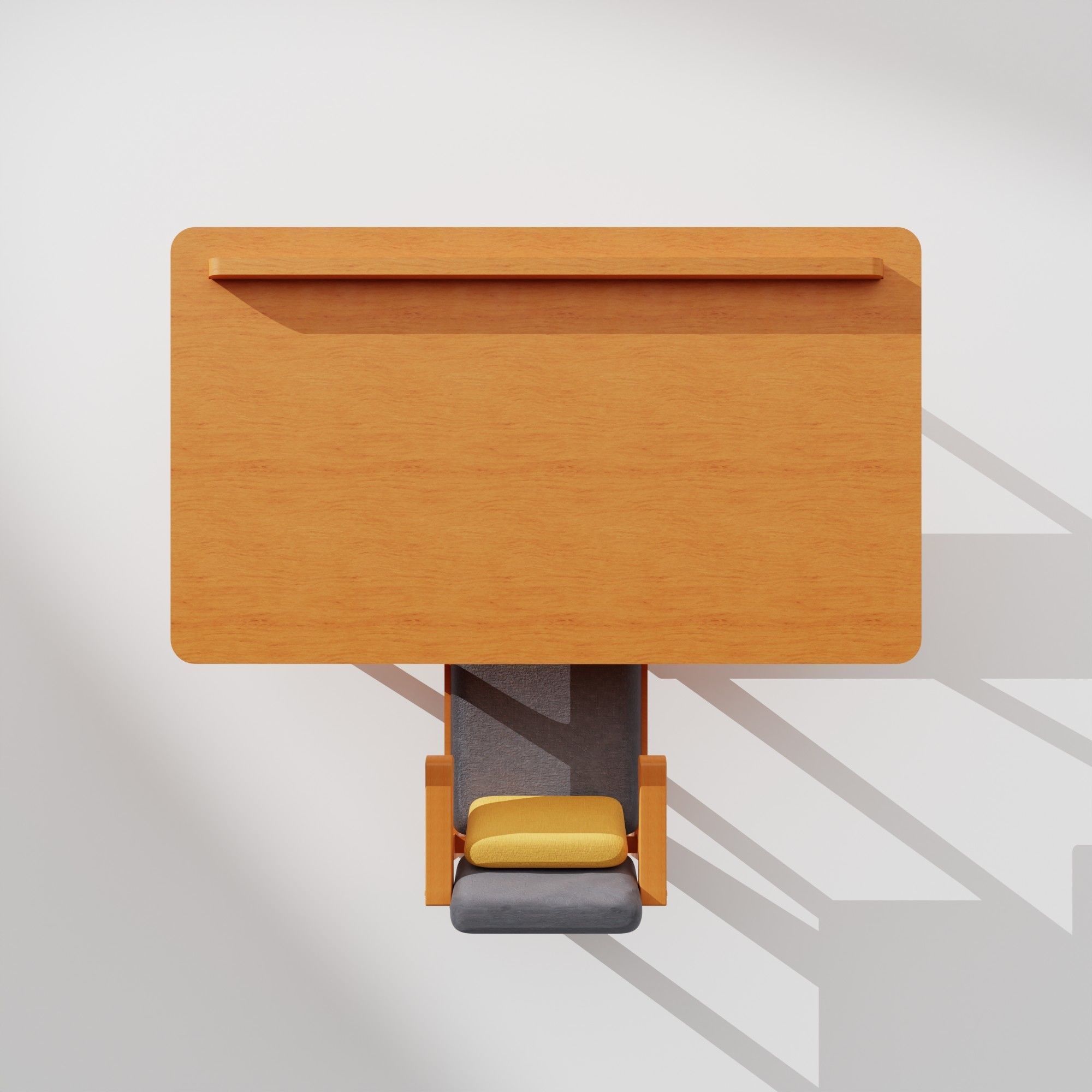 Study Table and Chair Set  3D model_6