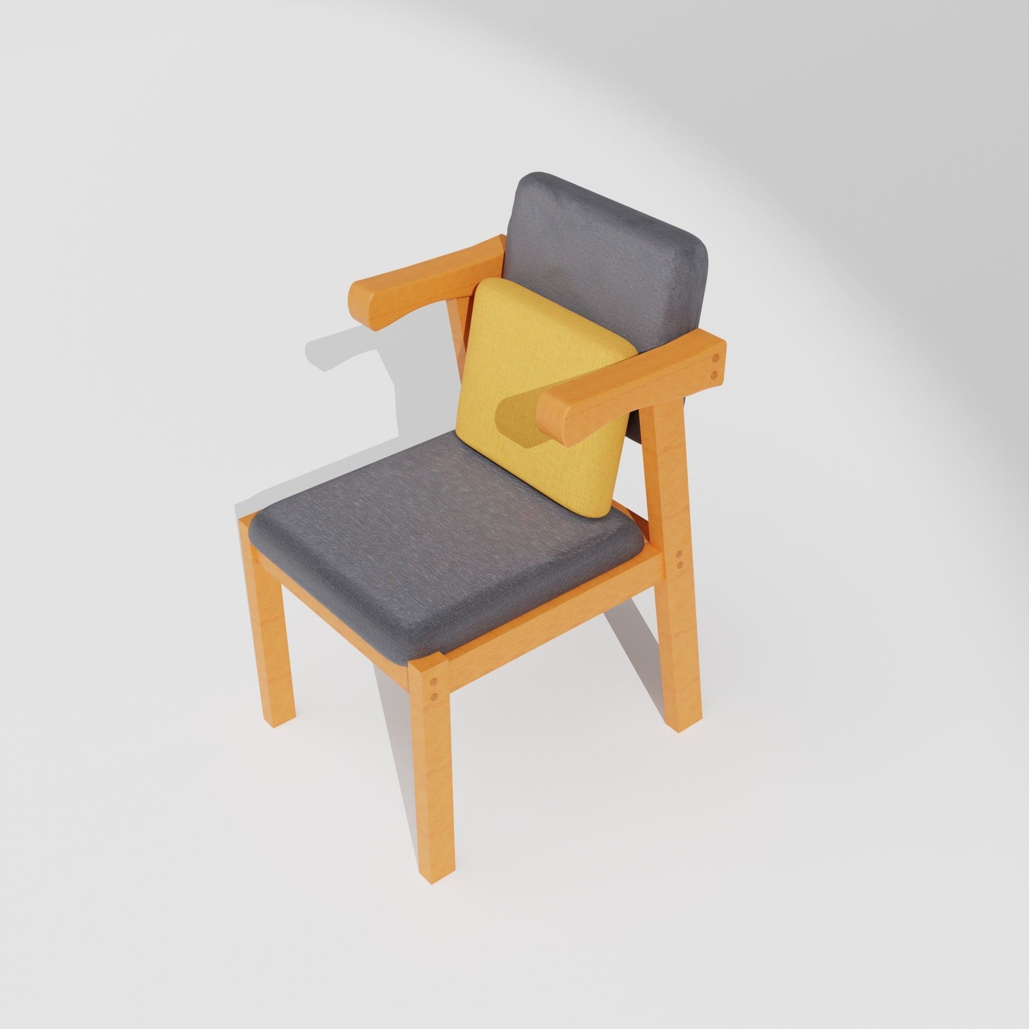 Study Table and Chair Set  3D model_8