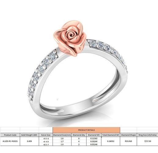 Rose Ladies Ring 20 3D print model
