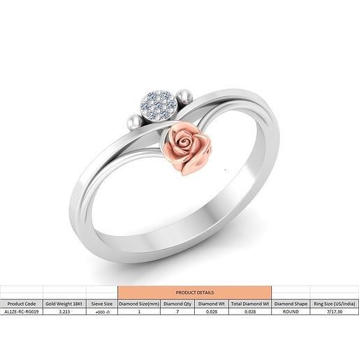 Rose Ladies Ring 18 3D print model