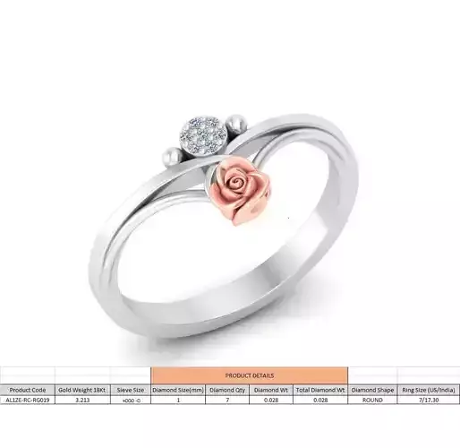 Rose Ladies Ring 18 3D print model