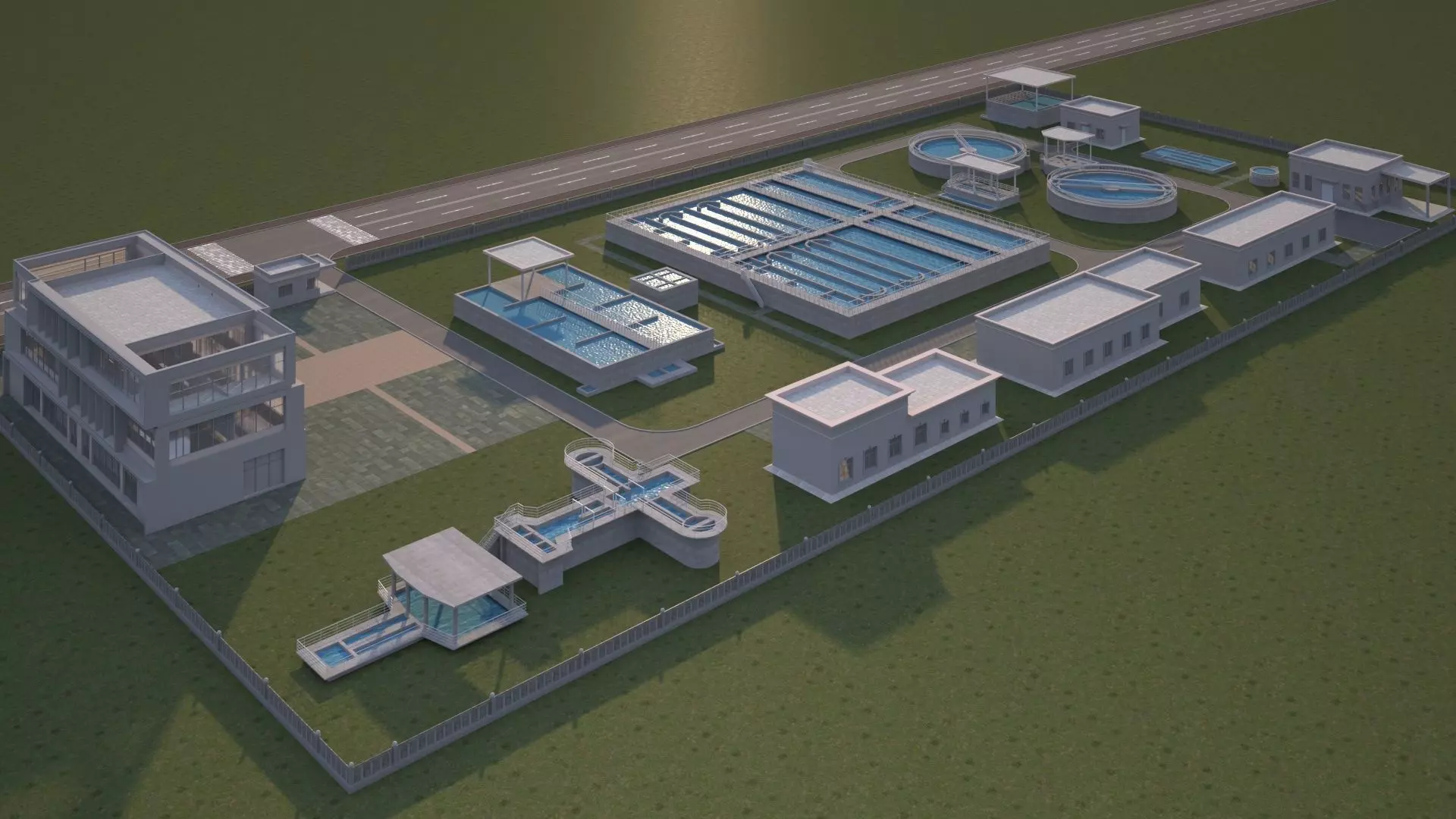 Small sewage treatment plant 3D model