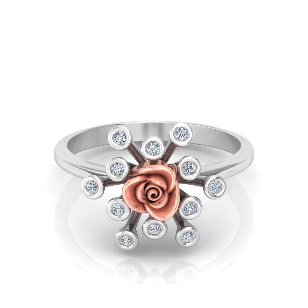 Rose Ladies Ring 16 3D print model_1
