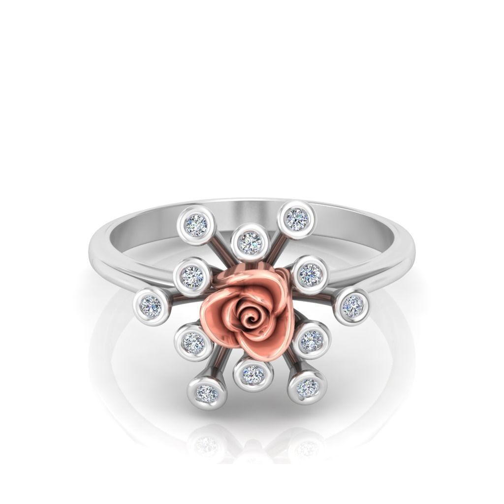 Rose Ladies Ring 16 3D print model_2