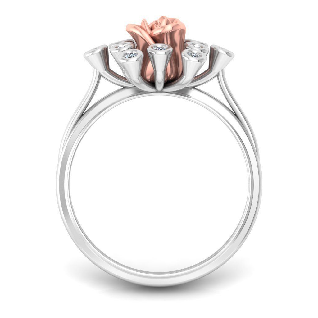 Rose Ladies Ring 16 3D print model_3