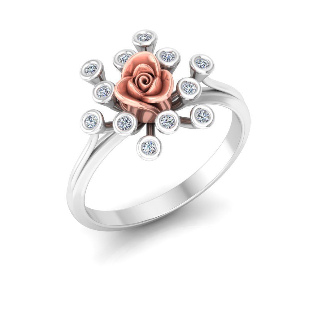 Rose Ladies Ring 16 3D print model_5