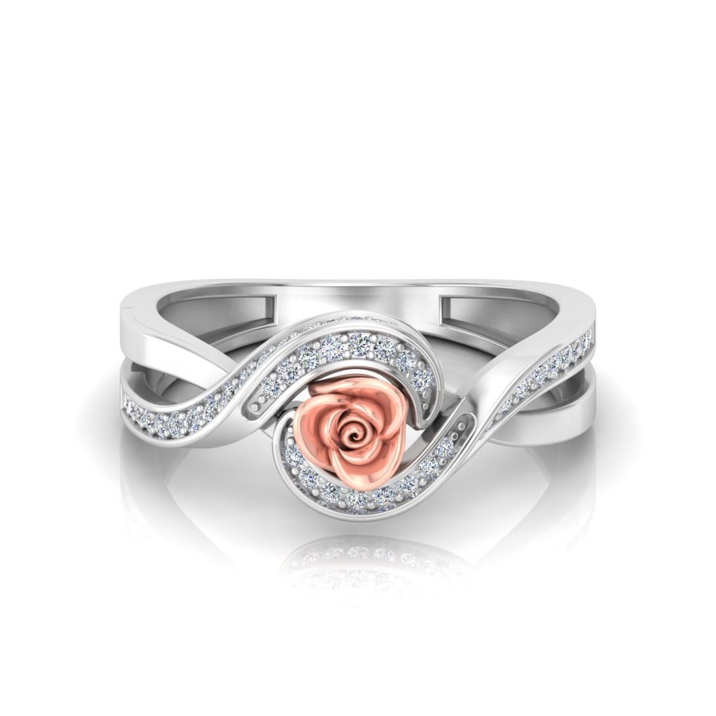 Rose Ladies Ring 15 3D print model_2