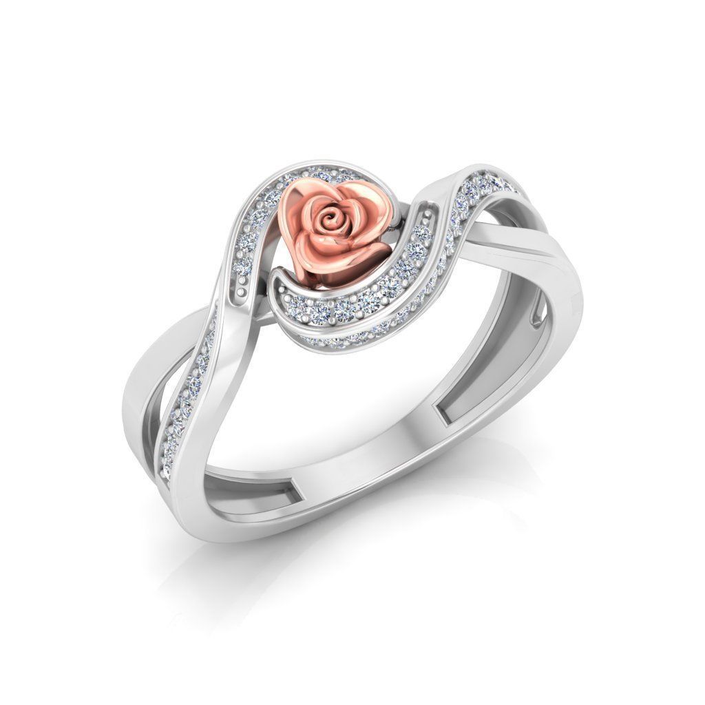 Rose Ladies Ring 15 3D print model_5