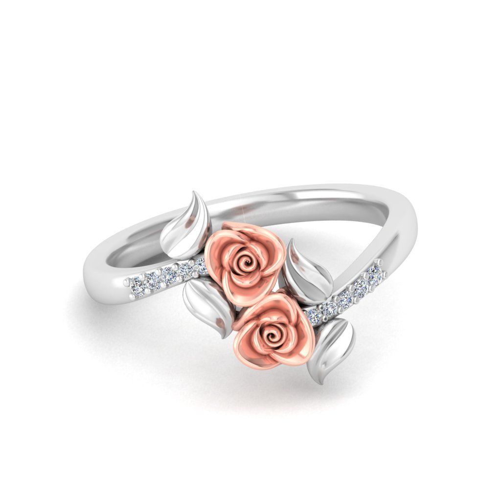 Rose Ladies Ring 12 3D print model_1