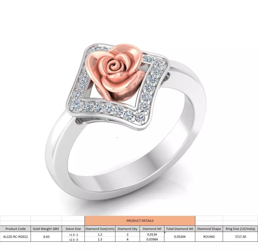Rose Ladies Ring 11 3D print model_0