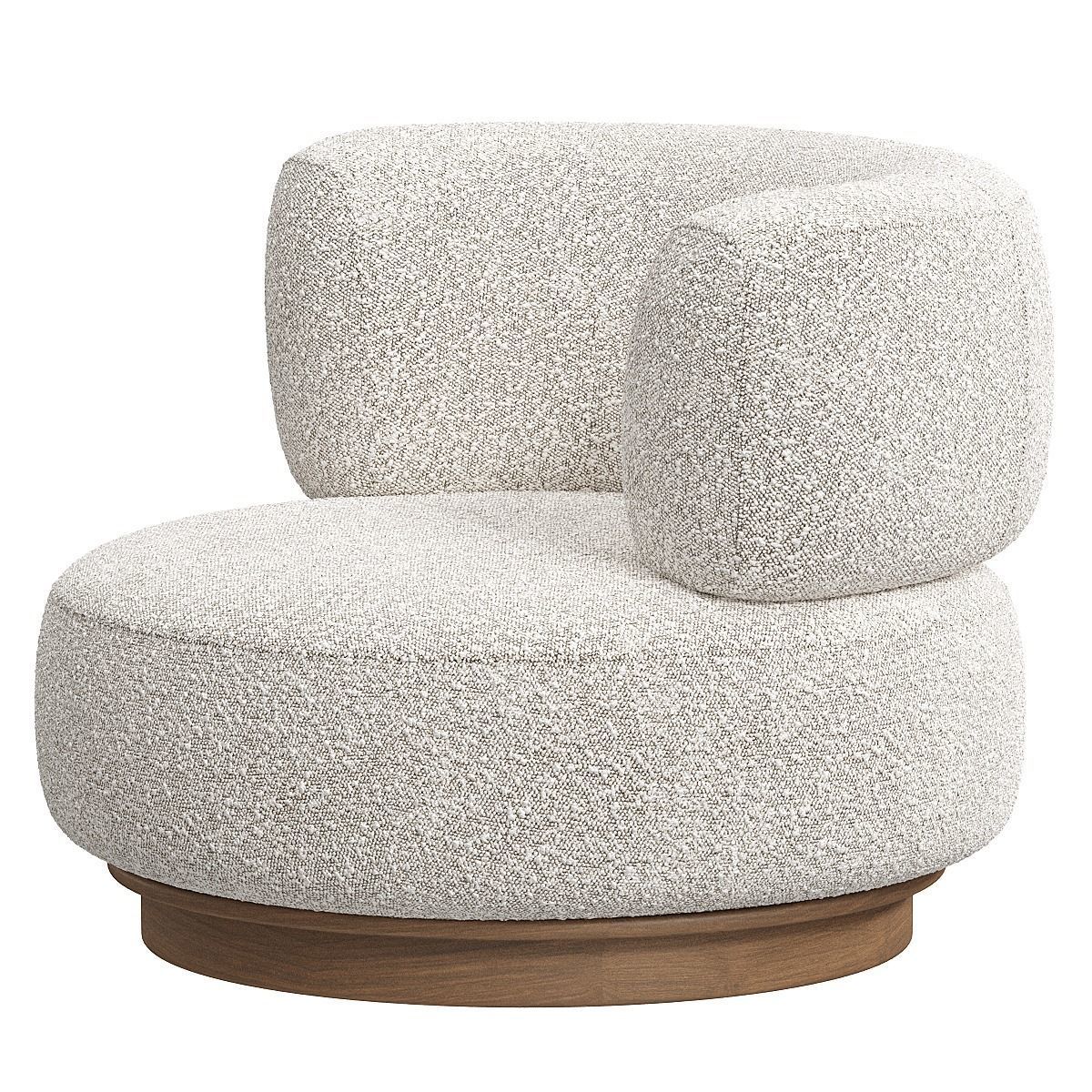 Roma Occasional Chair in Boucle 3D model_1