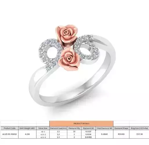 Rose Ladies Ring 10 3D print model