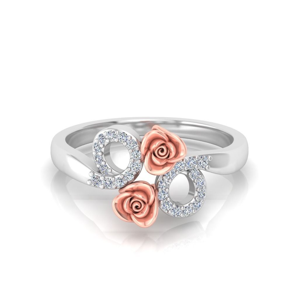 Rose Ladies Ring 10 3D print model_2