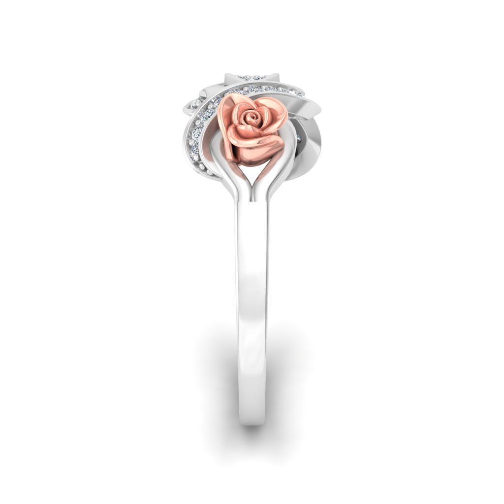 Rose Ladies Ring 09 3D print model_4