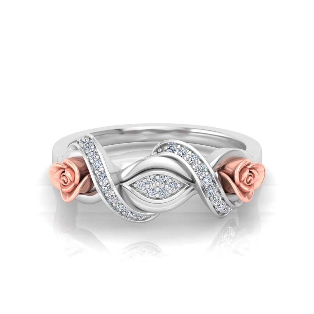 Rose Ladies Ring 09 3D print model_2