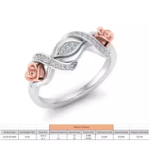 Rose Ladies Ring 09 3D print model