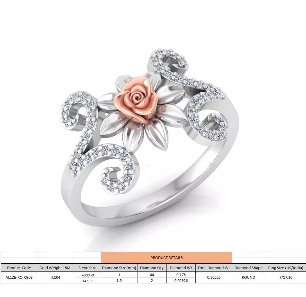 Rose Ladies Ring 08 3D print model_0