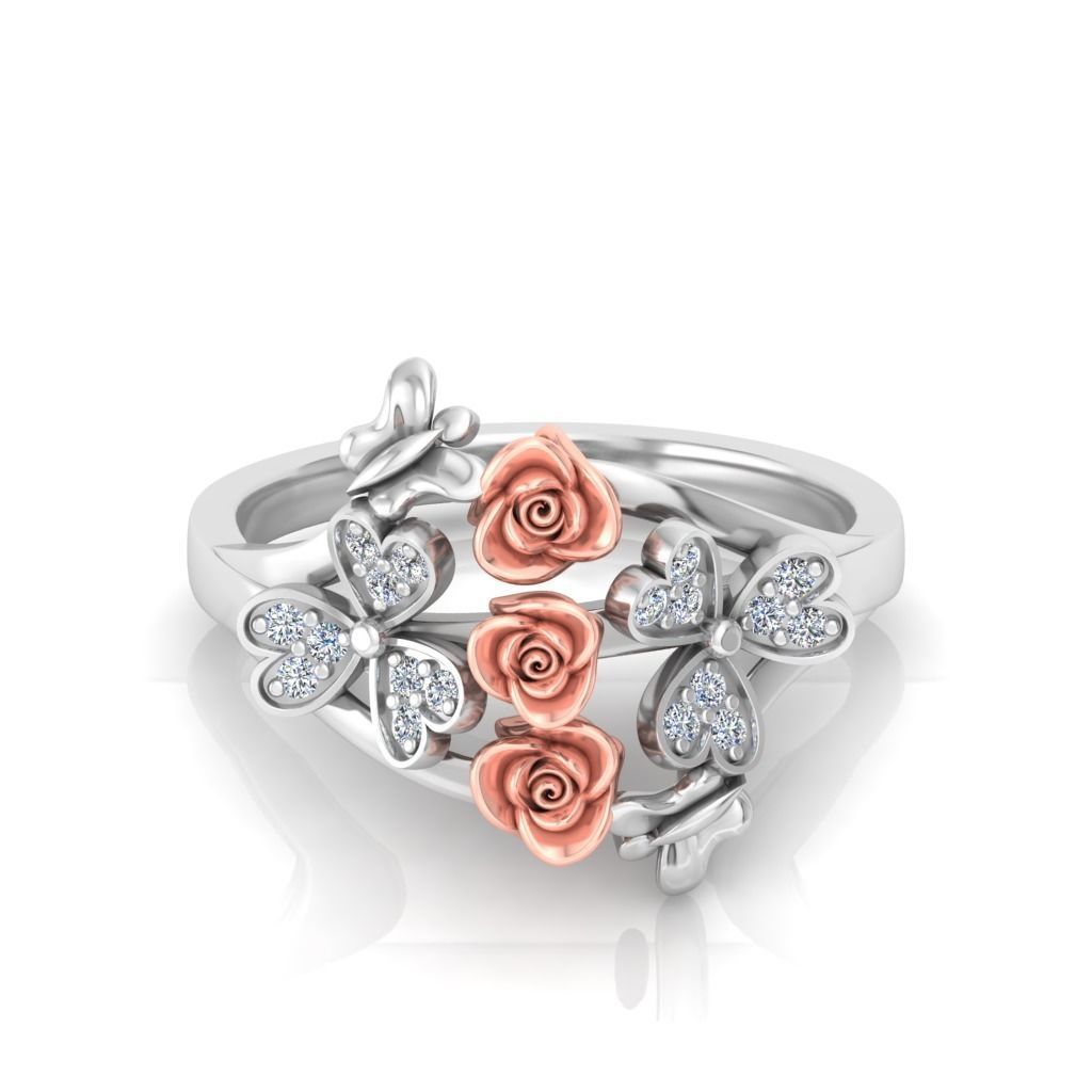 Rose Ladies Ring 07 3D print model_2