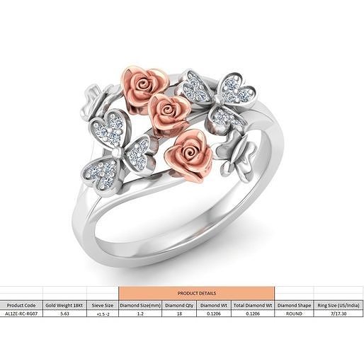 Rose Ladies Ring 07 3D print model