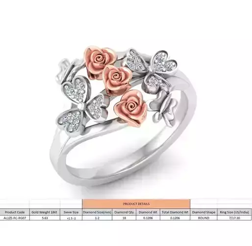 Rose Ladies Ring 07 3D print model