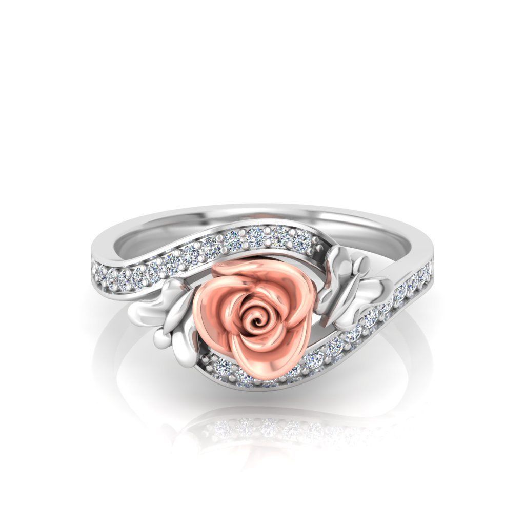 Rose Ladies Ring 06 3D print model_1