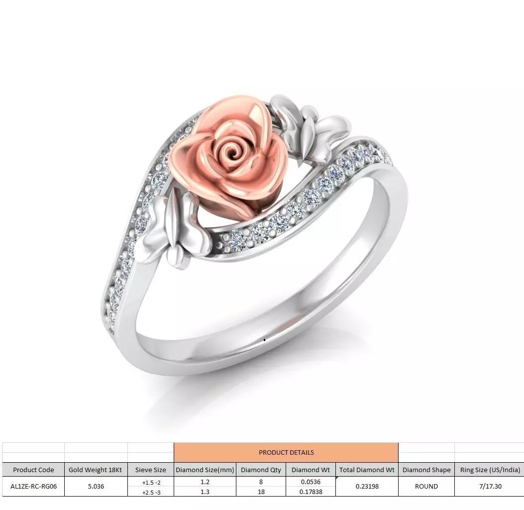 Rose Ladies Ring 06 3D print model_0