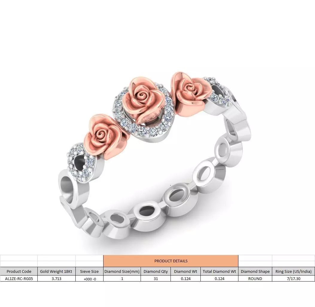 Rose Ladies Ring 05 3D print model_0