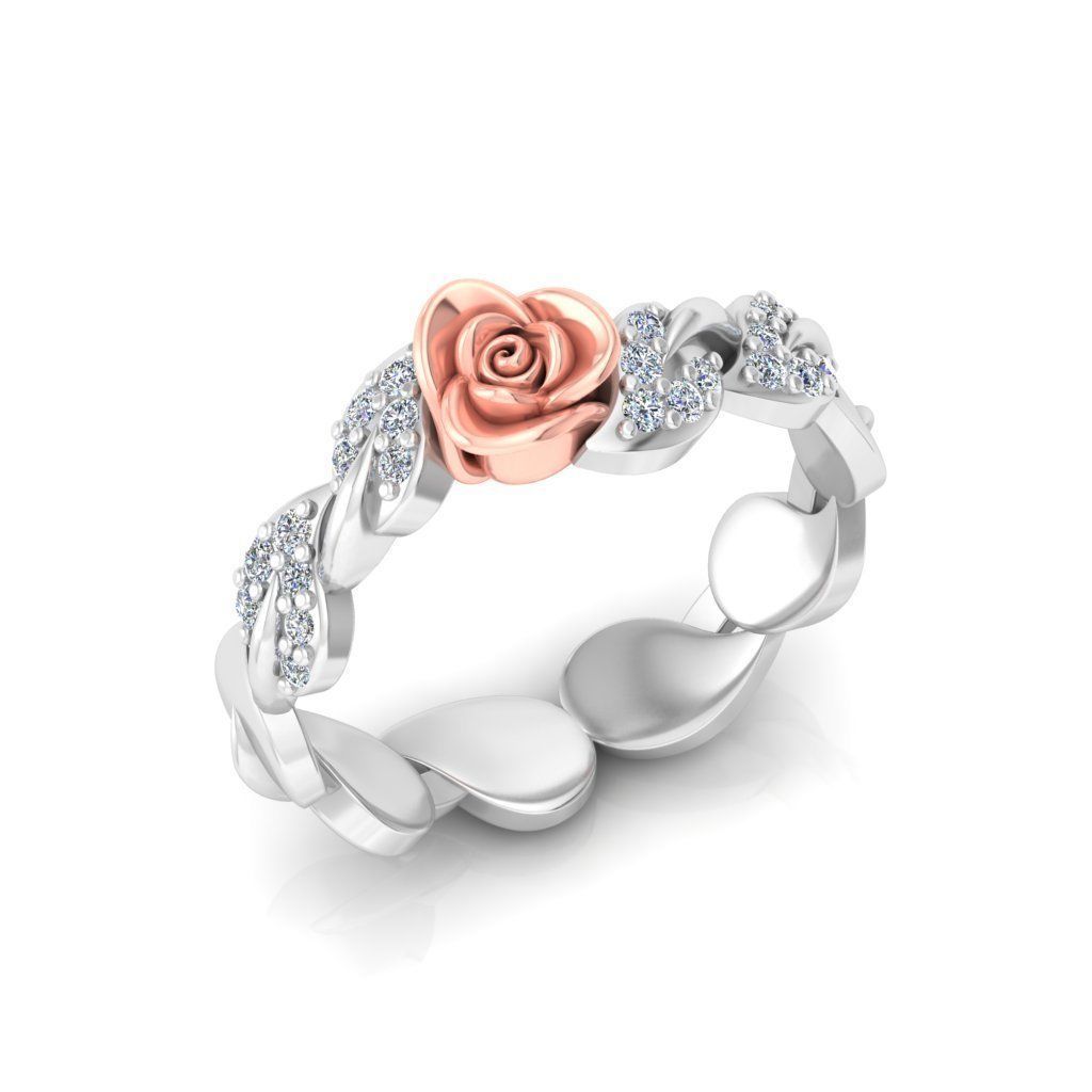 Rose Ladies Ring 04 3D print model_5